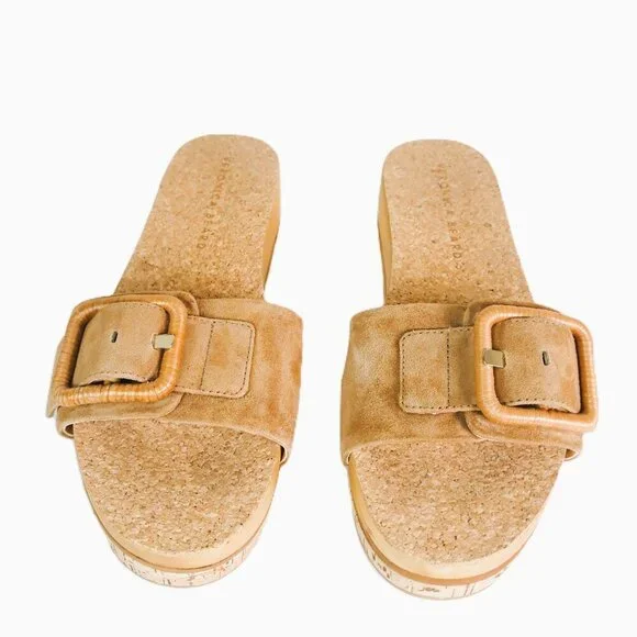 Veronica Beard Chessy Suede Slide Flatform Sandal 7M - Picture 2 of 11